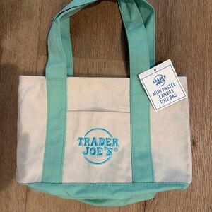Trader Joe's Canvas Tote Bag - Cream and Green